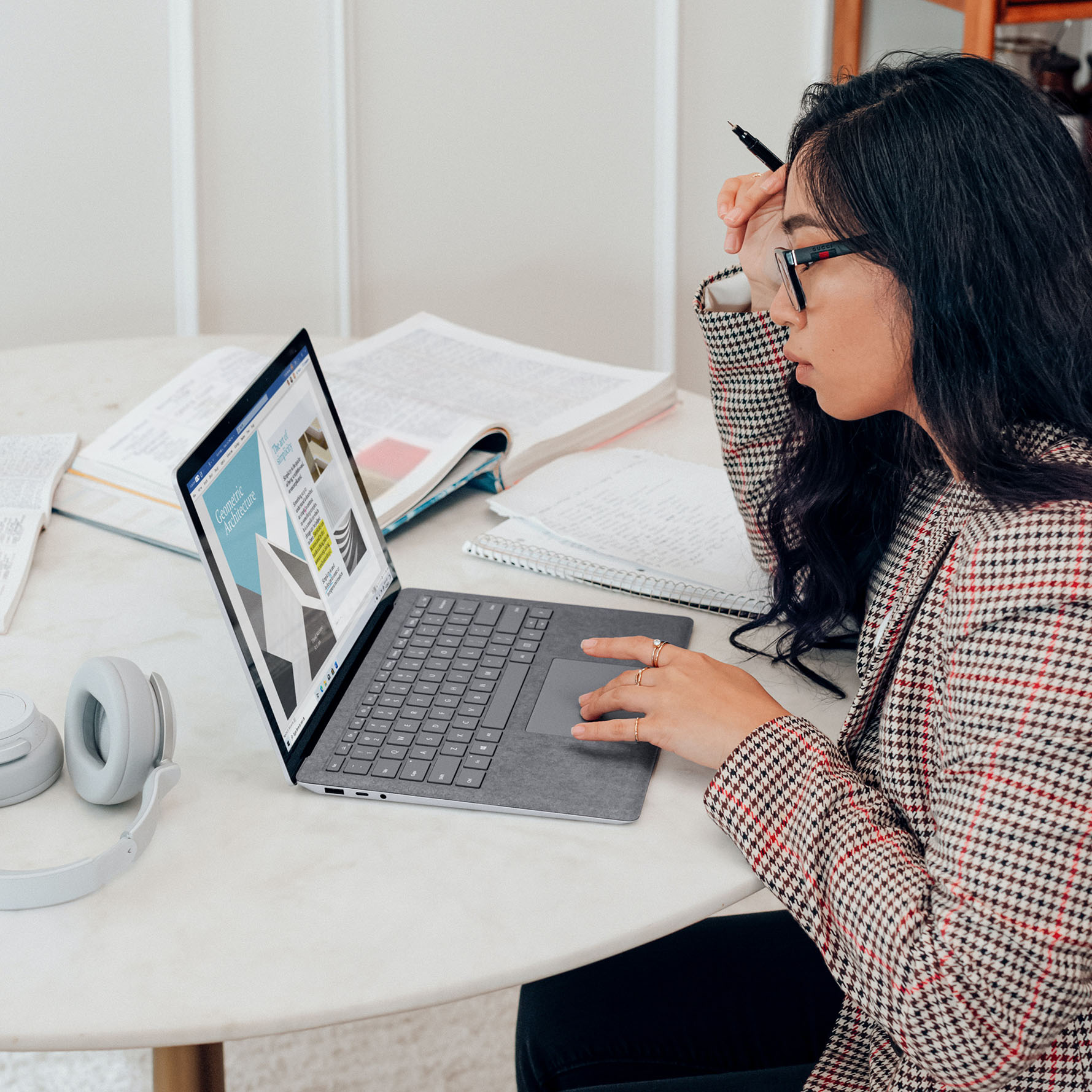 Accountant looking at laptop screen